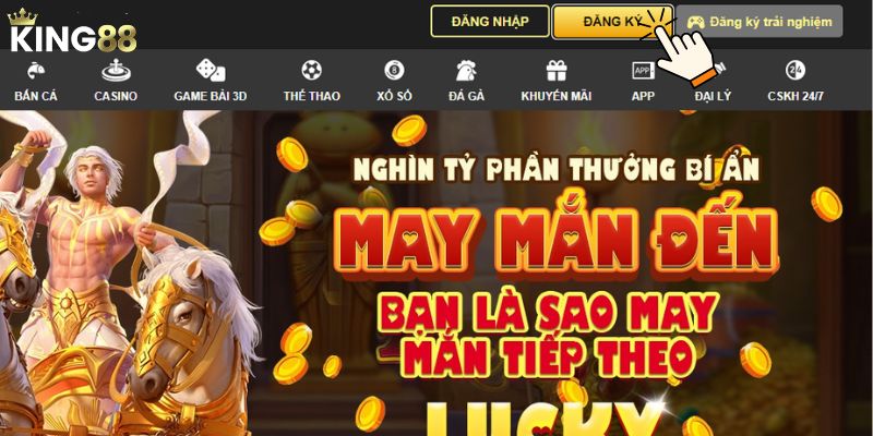 Truy cập vào trang chủ King88 và chọn nút đăng ký